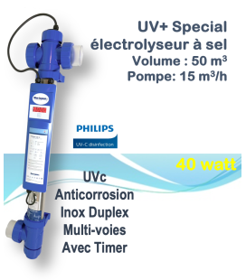 Générateur uvc piscine - BLUE LAGOON TIMER DUPLEX UVC 40W