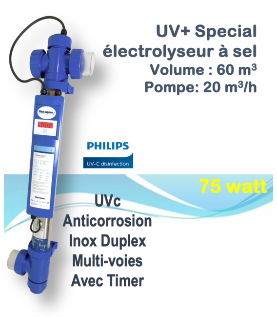 Générateur uvc piscine - BLUE LAGOON TIMER DUPLEX UVC 75W