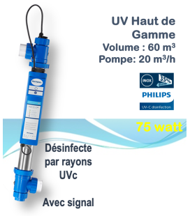 Générateur uvc piscine - BLUE LAGOON SIGNAL UV-C 75 W