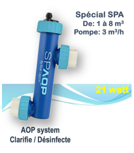 Générateur uvc piscine - BLUE LAGOON UV-C SPA AOP 21 W