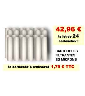 Cartouche filtre pour eau contre les sediments 20 micron Taille 9''3/4 10'' - Lot par 24
