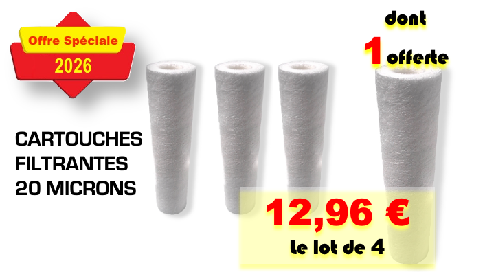 LOT DE 4 CARTOUCHES FILTRANTES DONT 1 OFFERTE