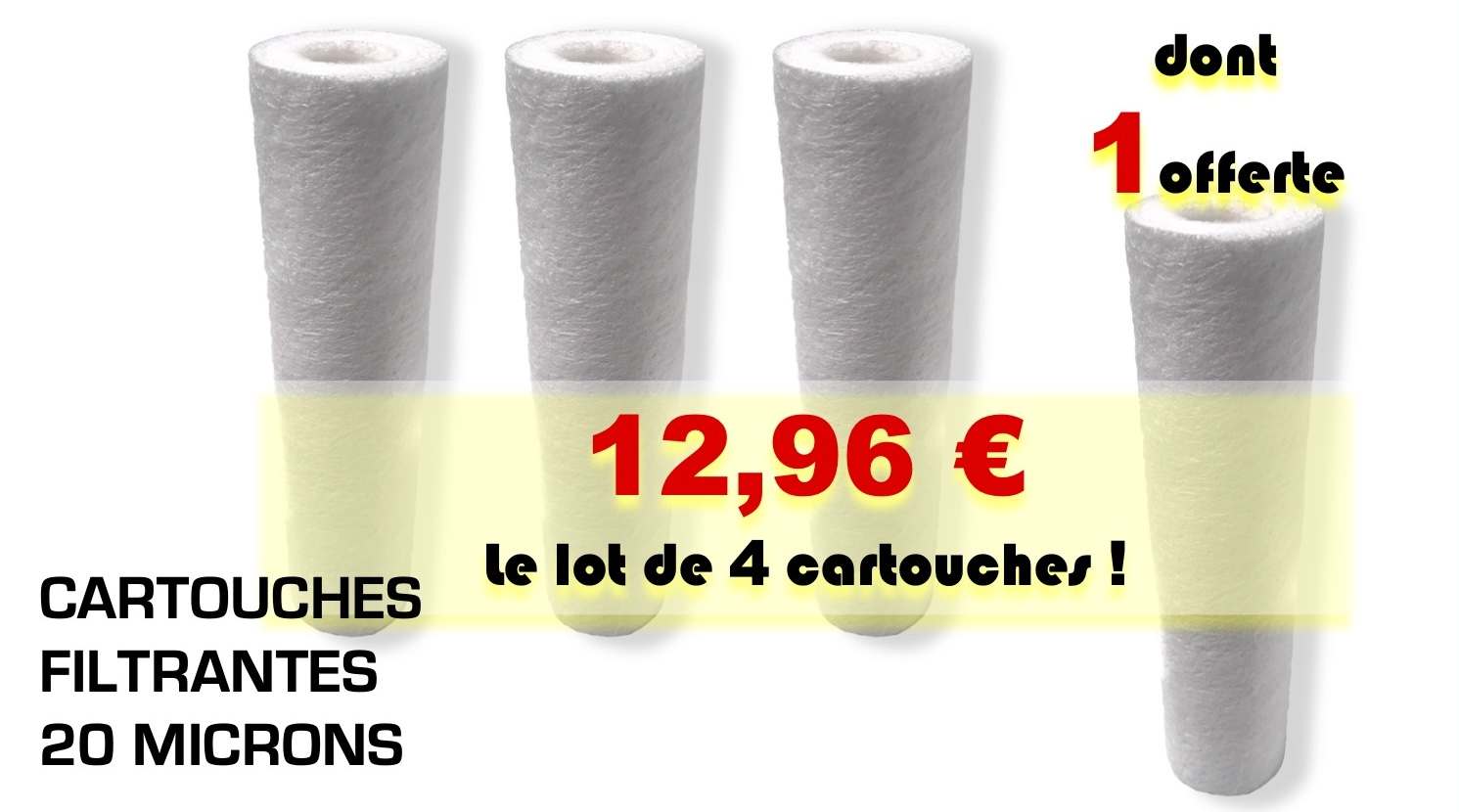 LOT DE 4 CARTOUCHES FILTRANTES DONT 1 OFFERTE