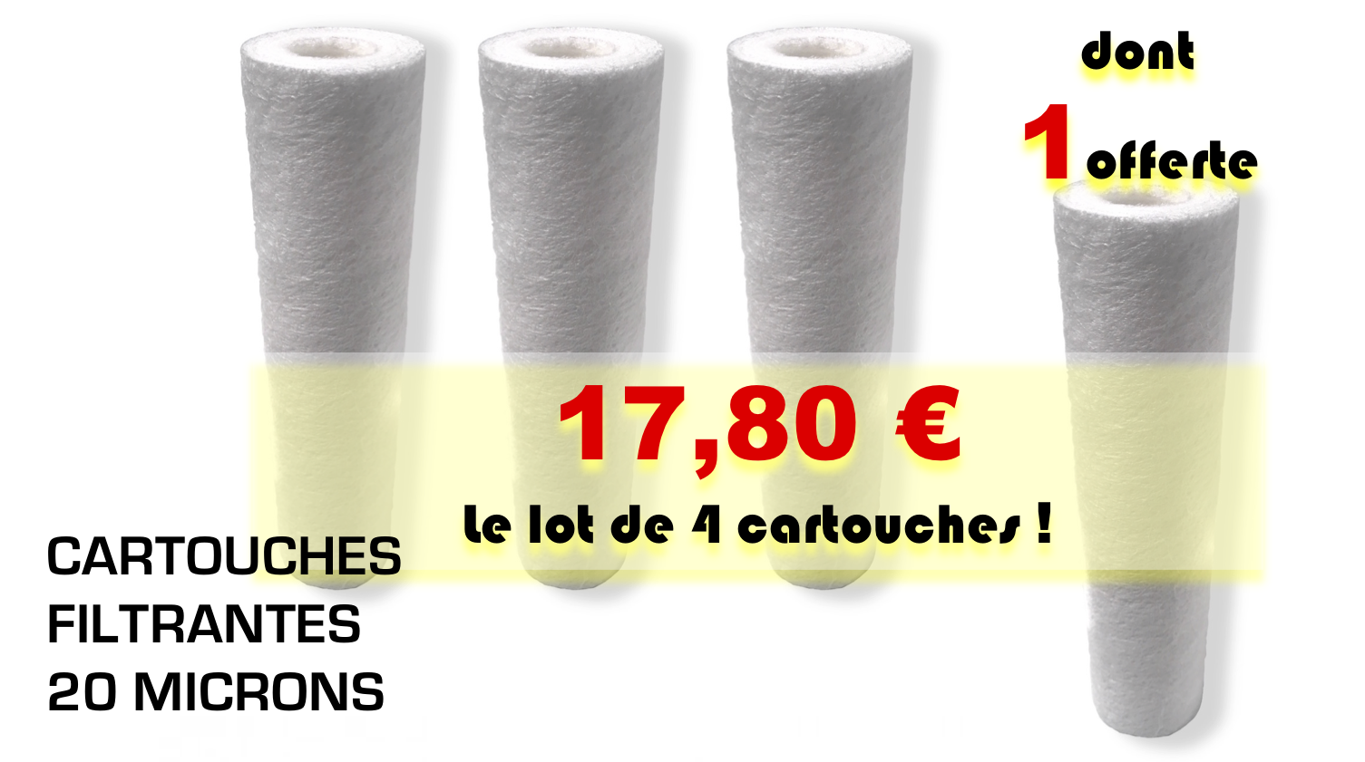 LOT DE 4 CARTOUCHES FILTRANTES DONT 1 OFFERTE
